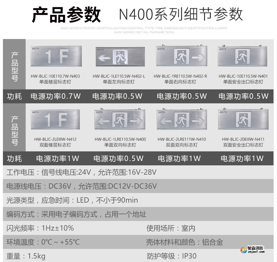 海湾N400疏散指示灯参数表