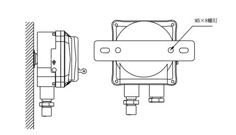 J-SAM-GST9116隔爆手动火灾报警按钮壁挂安装方式示意图