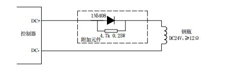 GST-QKP01气体灭火控制器驱动钢瓶电磁阀输出布线图