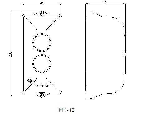 海湾JTY-HM-GST102红外对射光束感烟探测器外形示意图