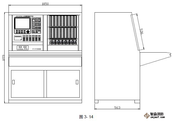 JB-QG/QT-GST9000火灾报警控制器外形尺寸图2