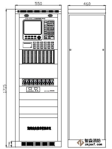 JB-QG/QT-GST9000火灾报警控制器外形尺寸图