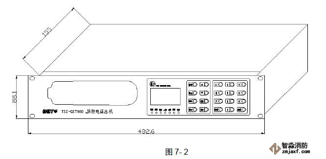 TSZ-GSTN60消防电话总机外形尺寸图