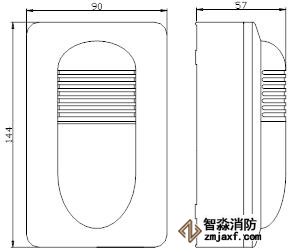 HX-100B火灾声光警报器外形尺寸示意图