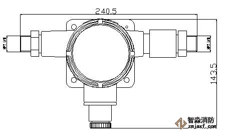 海湾GST-BF003M防爆点型可燃气体探测器外形尺寸图