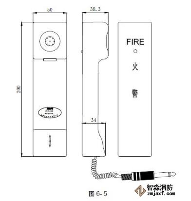 GST-TS-100A/100B消防电话分机外形尺寸图2